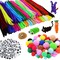 862 PCS Kids Art & Craft Supplies Set DIY Activities & Parties Pipe Cleaners Craft Set 200 Pcs Pipe Cleaners 454 Pcs Pom Poms 208 Pcs Wiggle Eyes Self Adhesive1